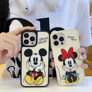 เคสแข็ง เคสไอโฟน iPhone 14 Pro Max iPhone 13 Pro Max iPhone 12 Pro Max iPhone 11 Cartoon Minnie Mouse มินนี่เมาส์ &amp; Mickey Mouse มิกกี้เมาส์ Silicone &amp; Matte Glass Design Hard Case