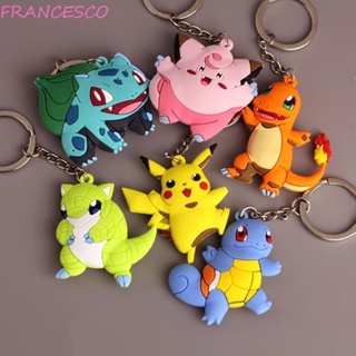 Francesco พวงกุญแจโปเกม่อน Jigglypuff Charmander Bulbasaur Pikachu ของเล่นสําหรับเด็ก