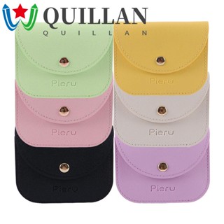 Quillan กระเป๋าใส่เหรียญหนัง แบบพกพา ผู้หญิง ผู้ชาย ลิปสติก กระเป๋าเครื่องประดับขนาดเล็ก ออแกไนเซอร์ ที่ใส่หูฟัง แบบนุ่ม