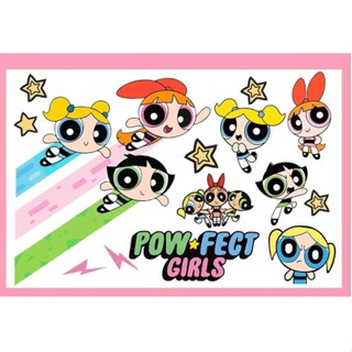 สติกเกอร์ ลายการ์ตูน Powerpuff Girls Scratch Block น่ารัก สําหรับติดตกแต่งหมวกกันน็อค รถจักรยานยนต์ไฟฟ้า รถยนต์