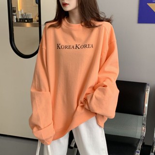เสื้อยืดแขนยาว แบบบาง ทรงหลวม พิมพ์ลาย สําหรับผู้หญิง