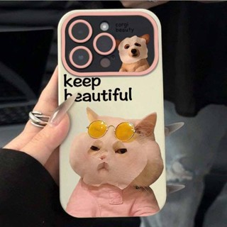 เคสโทรศัพท์มือถือ ยางนิ่ม ลายแมวหน้ากากหน้าต่าง ขนาดใหญ่ สําหรับ Apple Iphone 14promax 11 12 13