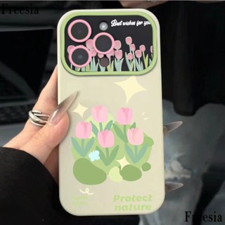 เคสโทรศัพท์มือถือนิ่ม ลายดอกทิวลิป โรแมนติก สําหรับ Apple Iphone 14promax 13pro 12 11 7p O5YG