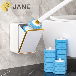 Jane ชุดที่วางแปรงล้างห้องน้ํา แบบพลาสติก ด้ามจับยาว พร้อมหัวเปลี่ยน สําหรับห้องน้ํา