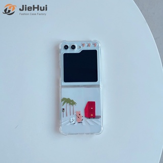 Jiehui เคสโทรศัพท์มือถือ ลายหมี พริกไทย กระดิ่ง แฟชั่น สําหรับ Samsung Z Flip5 Z Flip4 Z Flip3