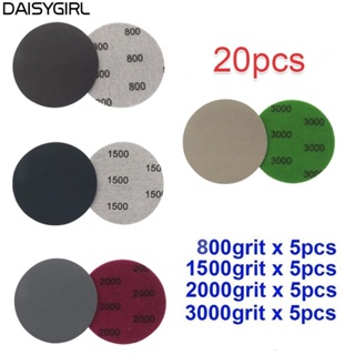 【DAISYG】20pcs Sandpaper 3 Inch Discs 800 1500 2000 3000 Grit Hook&amp;Loop High Quality Hot