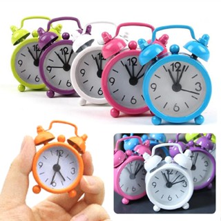 New Double Bell Mini Alarm Clock Quartz Movement Bedside Night Analog Clock