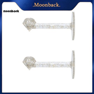 &lt;moonback&gt; ตะขอคริสตัลเทียม แบบใส 2 ขนาด สําหรับห้องนอน 2 ชิ้น ต่อชุด