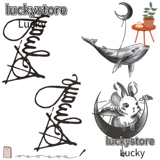 Lucky สติกเกอร์รอยสัก บุคลิกภาพ ลายปลาวาฬ ดวงจันทร์|ตัวผู้และตัวเมีย