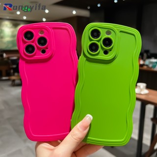 เคสโทรศัพท์มือถือแบบนิ่ม TPU กันกระแทก ลายคลื่น สีพื้น สําหรับ Redmi Note 11T 11S 5G 10 5G 10T 5G 9 4G 8 Pro 7 Pro