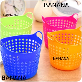 Banana1 ตะกร้าตาข่ายใส่ปากกา ทรงกลม 4 สี พร้อมที่จับ พลาสติก ทนทาน สําหรับสํานักงาน