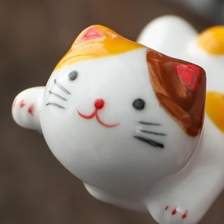 ชั้นวางตะเกียบเซรามิค ลายแมวน่ารัก