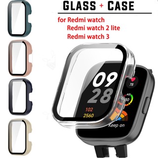 สําหรับ Redmi Watch 3 2 เคส + ตัวป้องกันหน้าจอ สําหรับ Mi Watch Redmi Watch 2 3 Lite กรอบแข็ง PC กันชน + HD กระจกนิรภัย แบบบาง ป้องกันรอยขีดข่วน