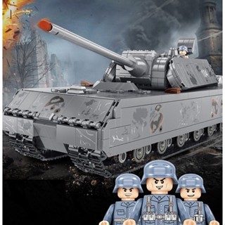 ใหม่ โมเดลบล็อกตัวต่อรถถัง MOC WW2 Panzer VIII Maus DIY ของเล่นสําหรับเด็ก 2127 ชิ้น