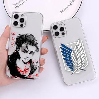 เคสโทรศัพท์มือถือ แบบใส ลายอนิเมะญี่ปุ่น SNK Attack On Titan สําหรับ Apple iPhone 11 12 13 14 Plus Pro Max Mini 6 6S 7 8 Plus SE2020 SE2022 X XR XS Max