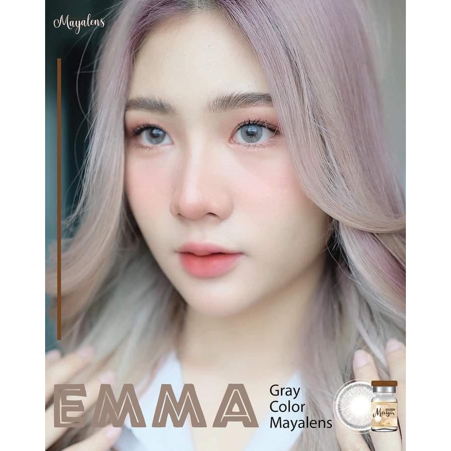 🔥คอนแทคเลนส์ Hydrogel - ขนาดมินิ 💗Emma (Mayalens Premium) สี : Brown / Gray