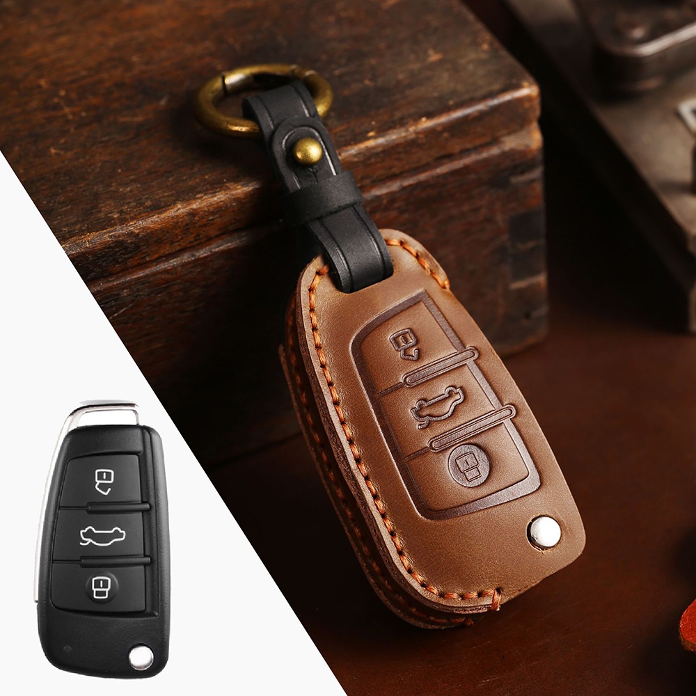 หนังรถ Remote Key สําหรับ Audi A1 A3 8 V A4 A5 A6 C6 A7 A8 R8 TT S5 S6 S7 S8 Sq5 Q5 Q7 RS4 RS3 พวงกุ