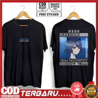 T-shirt เสื้อผ้า Waifu NERO SECRE SWALLOWL BLACK CLOVER ANIME MANGA ASTA WIBU OTAKU NACHT FAUST YAMI LIEBE Noelepane Jib