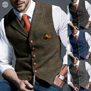 GORGEOUS~Vest Waistcoat Breathable Business Comfortable Fashion Formal Suit Plaid