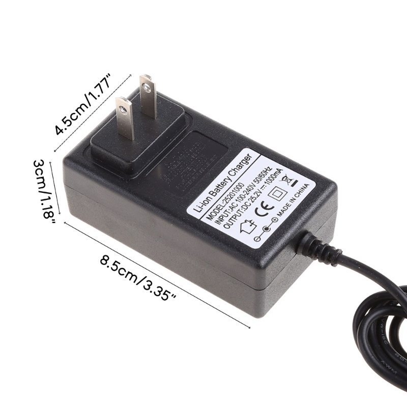Yin อะแดปเตอร์ชาร์จลิเธียม 25.2V 1A สําหรับ 6 Series 21.6V 22.2V 24V