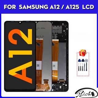 6.5&amp;quot;  หน้าจอสัมผัสดิจิทัล LCD A12 A125F SM-A125F A125 แบบเปลี่ยน สําหรับ Samsung Galaxy A12