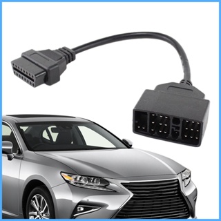 Shdxth อะแดปเตอร์สายเคเบิลเชื่อมต่อ OBD2 แบบพกพา สําหรับ Toyota 22Pin to OBDII 16Pin Female