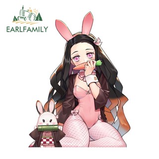 Earlfamily สติกเกอร์ ลาย DEMON SAYLER Kamado Nezuko กันน้ํา สําหรับติดตกแต่งรถยนต์ ตู้เย็น 13 ซม. x 9.8 ซม.