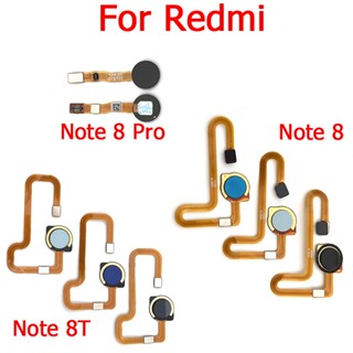 เครื่องสแกนลายนิ้วมือ สําหรับ Xiaomi Redmi Note 8T 8 Pro ID ปุ่มโฮม เมนูลายนิ้วมือ ย้อนกลับ คีย์เซนเซอร์ สายเคเบิลอ่อน