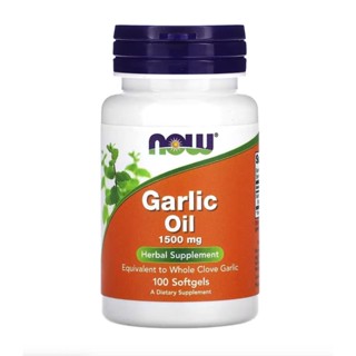 [ น้ำมันกระเทียม ] NOW Foods, Garlic Oil (1,500 mg) x 100 ซอฟเจล (Softgels)