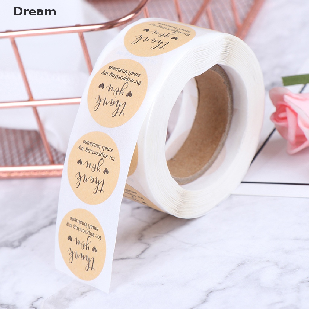  500PCs/roll Handmade Thank You Stickers Paper Label  Round Stationery Decor On Sale