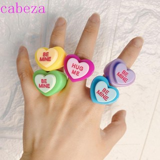 Cabeza เครื่องประดับแหวนนิ้วหัวแม่มืออะคริลิครูปหัวใจสไตล์เกาหลีสําหรับผู้หญิง