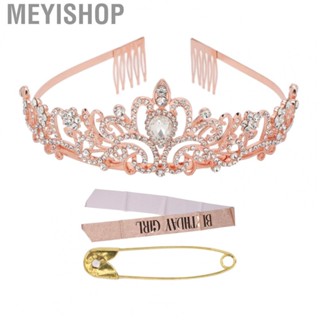 Meyishop Sash Crown Kit  Glitter Princess Sash Crown Kit Fashionable Decorations Rhinestone  for Party