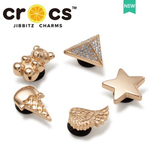 Jibbitz crocs จี้โลหะ รูปหมี พีระมิด เครื่องประดับ DIY สําหรับรองเท้า