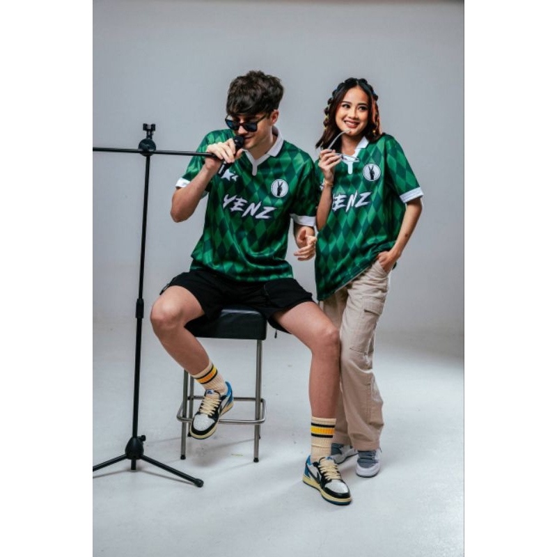 เสื้อกีฬาแขนสั้น ลายทีม Jersey Yenz Ori Collection สีเขียว‍ เสื้อโปโลแขนสั้น คอปก ลาย Jersey Sublima