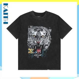 พร้อมส่ง เสื้อยืดแขนสั้น ผ้าฝ้าย พิมพ์ลายโลโก้ Angry Tiger ทรงหลวม ขนาดใหญ่ สีดํา แฟชั่นฤดูร้อน สําหรับผู้ชาย และผู้หญิง