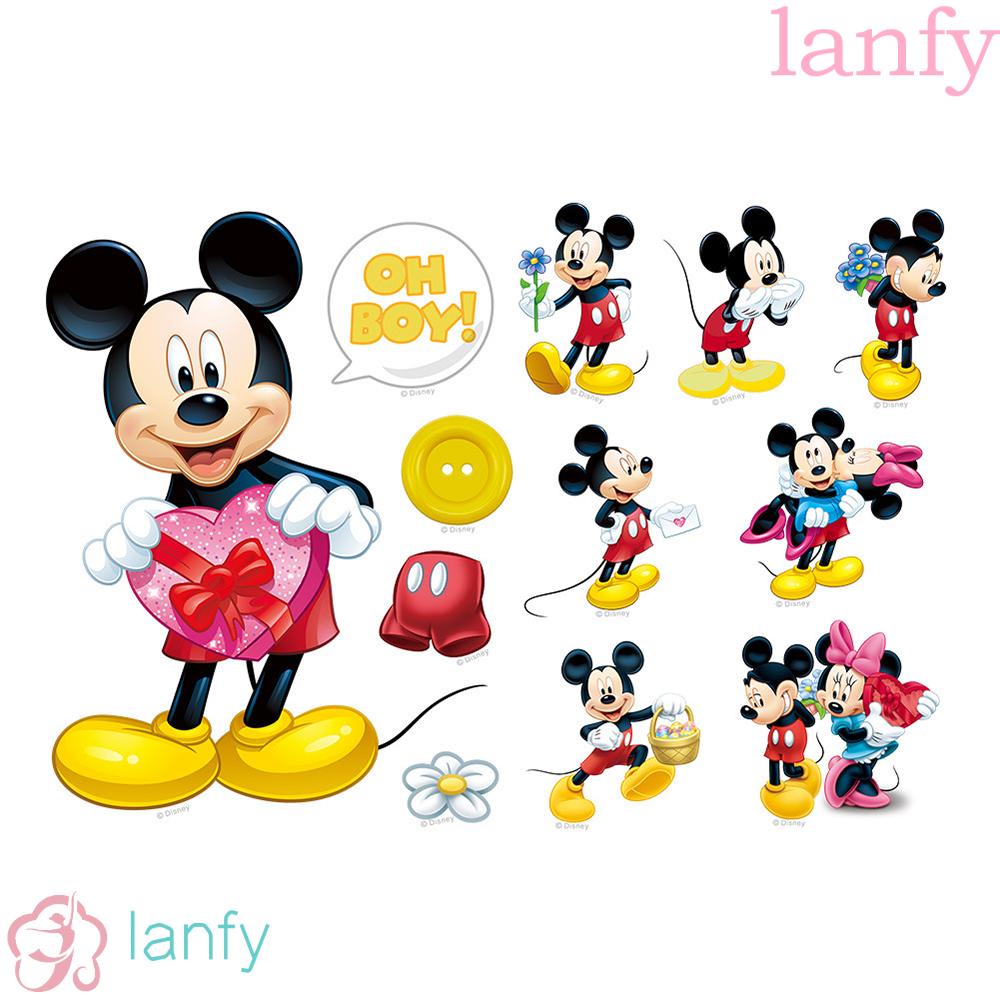 Lanfy สติกเกอร์ ลายมิกกี้ มินนี่เมาส์ กันน้ํา ลอกออกได้ DIY