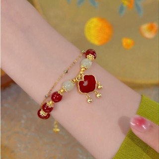 สร้อยข้อมือ จี้เมฆมงคล Ruyi สีแดง สไตล์ใหม่