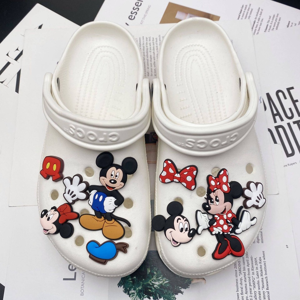 Crocs Jibbitz จี้รูปการ์ตูนมิกกี้เมาส์น่ารัก ถอดออกได้ สําหรับตกแต่งรองเท้า Crocs DIY