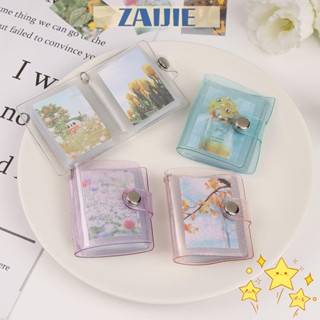 ZAIJIE 1PC Receipt Holder Stationery Photos Holder Accessories 2 Inch Mini Photo Albums Key Chain Portable Jewelry PVC Pockets For Photos Cards/Multicolor