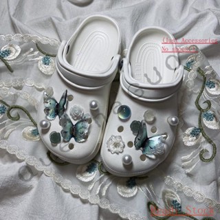 CROCS Jibbitz set（ไม่รวมรองเท้า）Jibbitz บักเกิลใส รูปผีเสื้อ สําหรับตกแต่งรองเท้า Crocs DIY