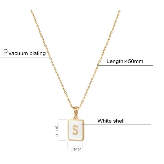 -พร้อมส่ง- สร้อยคอจี้ตัวอักษรภาษาอังกฤษ A-Z  สร้อยคอตัวอักษร โซ่ necklace เหมาะสำหรับผู้หญิง สแตนเลส304