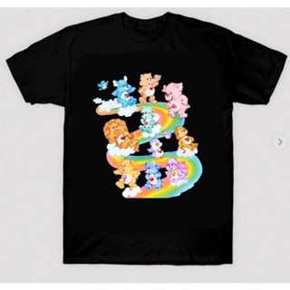 Cartoon animation movie care bears graphic tee Mens 100% Cotton Round Neck Short Sleeve T-shirt