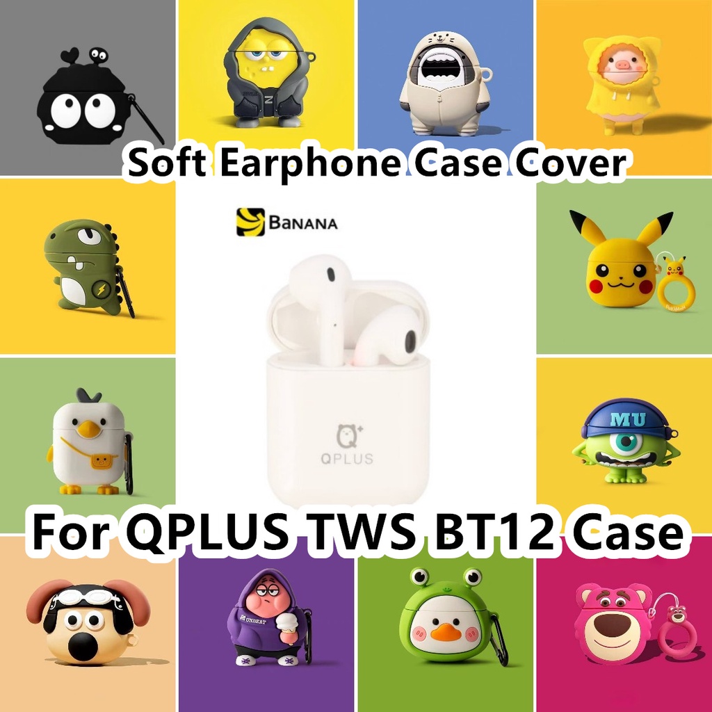 พร้อมส่ง! นําไปใช้กับ QPLUS TWS BT12 เคส Case เคสหูฟัง รูปแบบสามมิติที่สร้างสรรค์ ซิลิโคนนุ่ม เคส เค