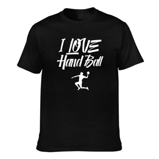 เสื้อยืด แบบนิ่ม พิมพ์ลาย I Love Handball ตลก แปลกใหม่