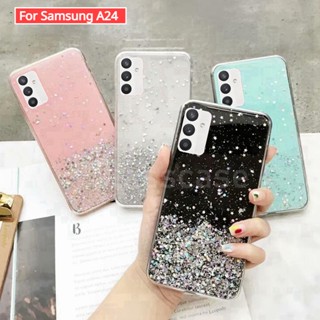 เคสโทรศัพท์มือถือ ซิลิโคนนิ่ม TPU ใส กันกระแทก แต่งกลิตเตอร์ดาว ระยิบระยับ สําหรับ Samsung Galaxy A54 A34 A24 A14 LTE A 24 4G 5G 2023