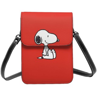 กระเป๋าสะพายไหล่ กระเป๋าสตางค์ ใส่บัตรได้ ลายการ์ตูน Snoopy แฟชั่นสําหรับสตรี