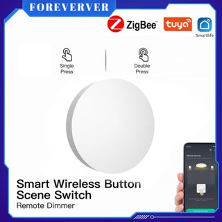 Tuya ZigBee ปุ่มฉากสวิทช์การเชื่อมโยงหลายฉากสมาร์ทสวิทช์แบตเตอรี่ขับเคลื่อนอัตโนมัติทำงานร่วมกับสมาร์ทชีวิต Zigbee อุปกรณ์ Fore