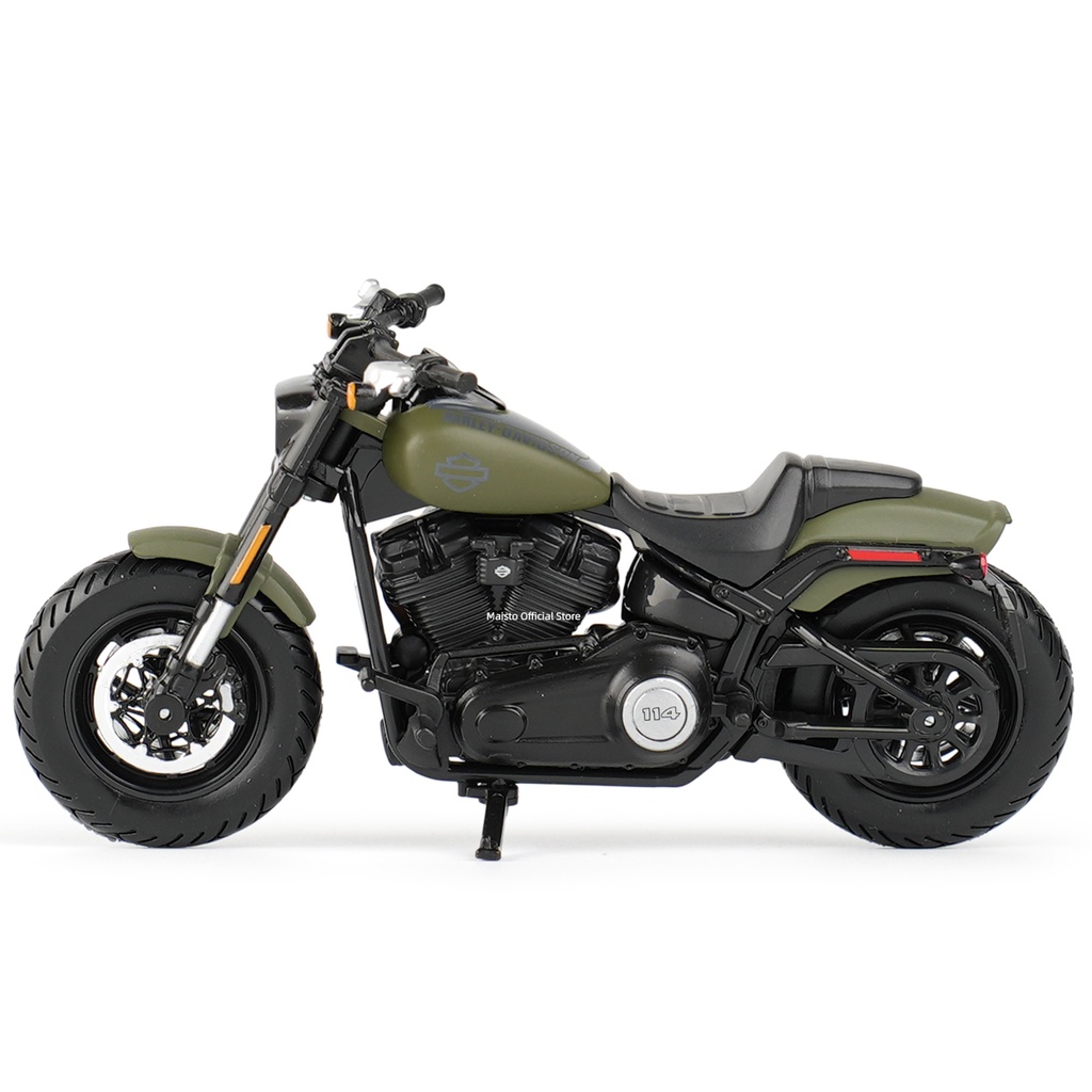 โมเดลรถจักรยานยนต์ Maisto 1:18 Harley-Davidson 2022 Fat Bob 114 Die Cast Vehicles ของเล่นสําหรับเด็ก - รูปที่ 3
