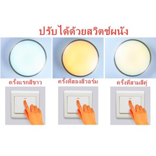 อะไหล่หลอดไฟ แผงไฟแม่เหล็ก LED CIRCLE MODULE 3STEP 3สีในหลอดเดียว แบบใหม่สว่างกว่าเดิม แผงวงจรแอลอีดีกลม โคมไฟเพดาน24w