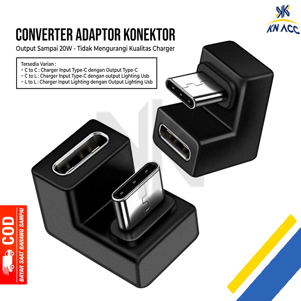 SIKU [KN ACC] NANVAN NVN-C3 CONVERTER ADAPTER CONNECTION USB-C TO USB C ELBOW CHARGER CONNECTOR / สํ